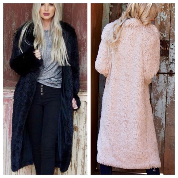 LAST 2!LUSH Faux Fur Trench Coat - Picture 3 of 6